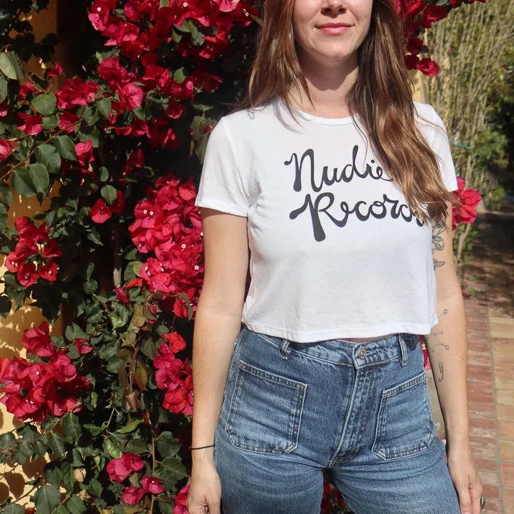 Nudie Records White Crop Top