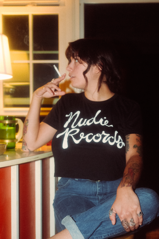 Nudie Records Black Crop Top