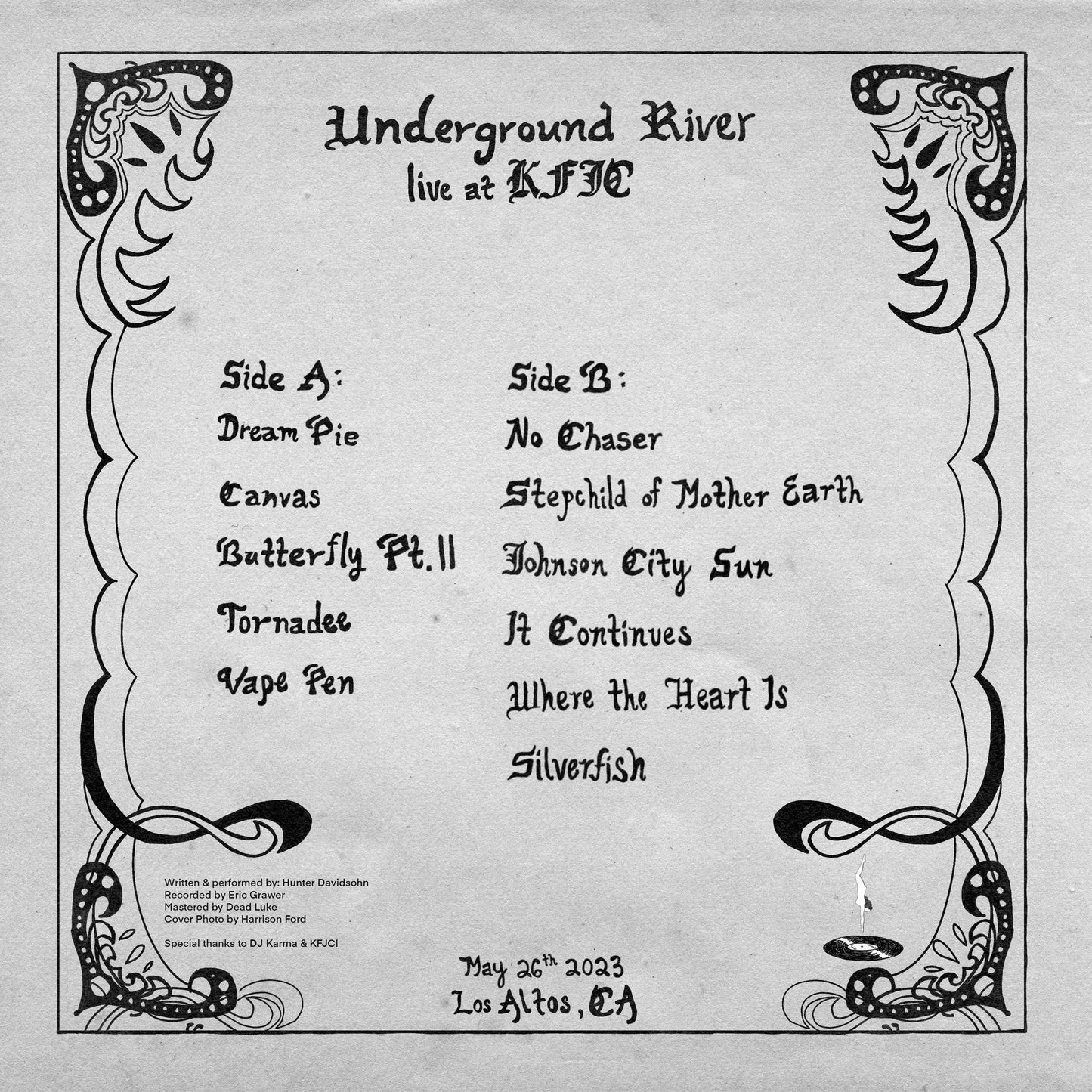 Underground River - "Live at KFJC" - Vinyl LP