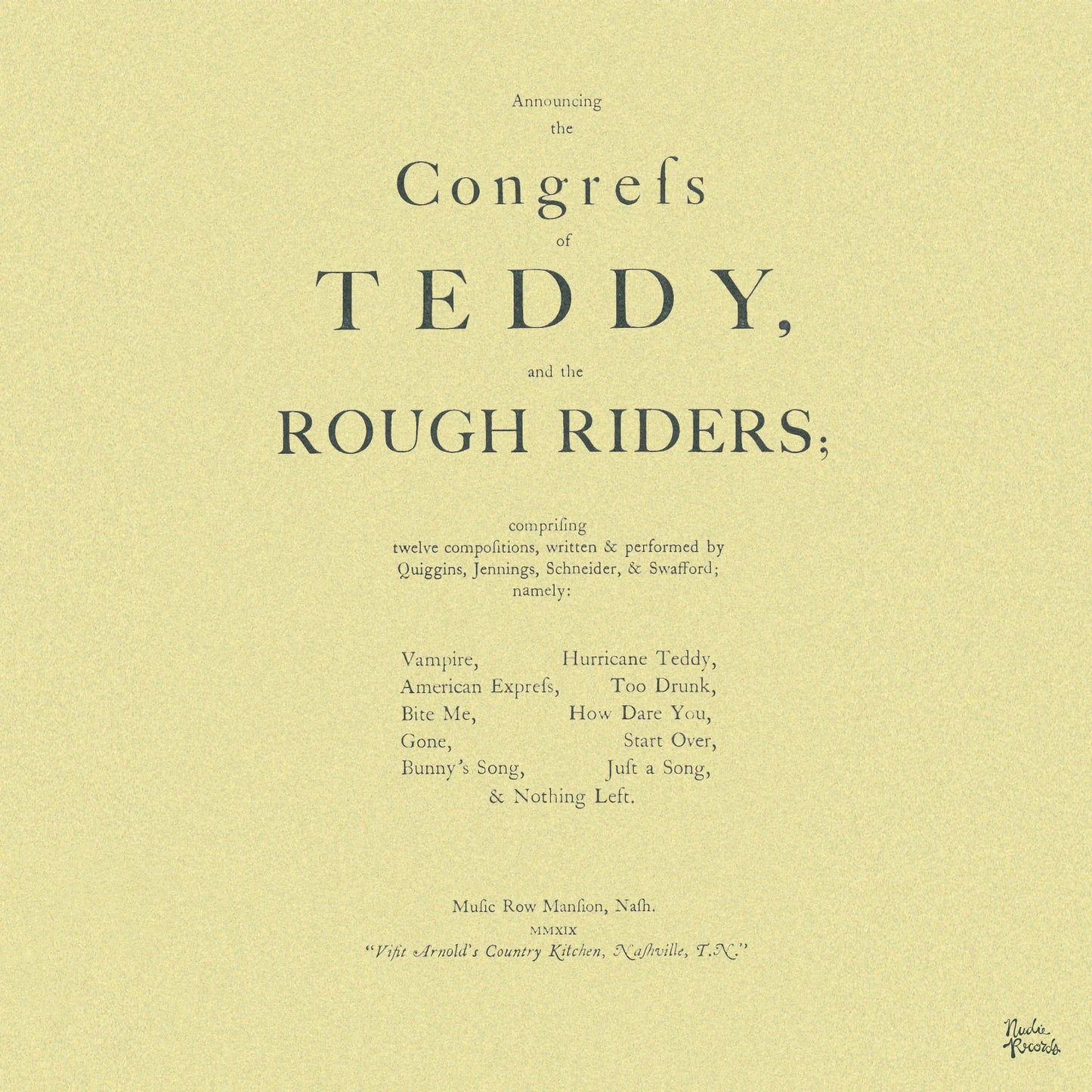 Teddy & The Rough Riders - "The Congress Of..." - Vinyl LP