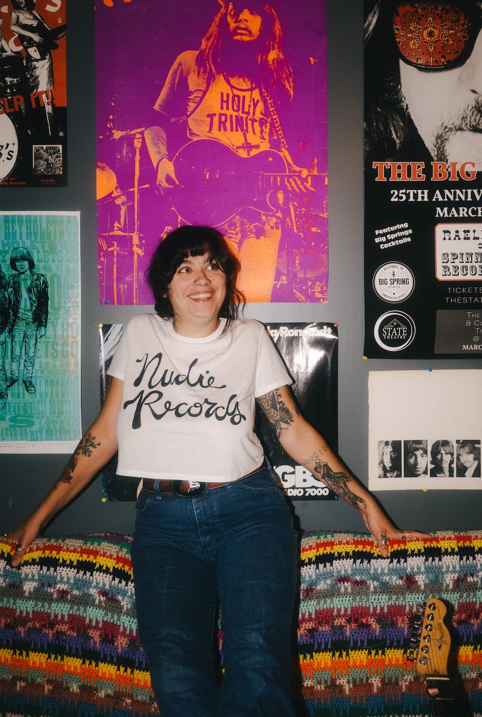 Nudie Records White Crop Top