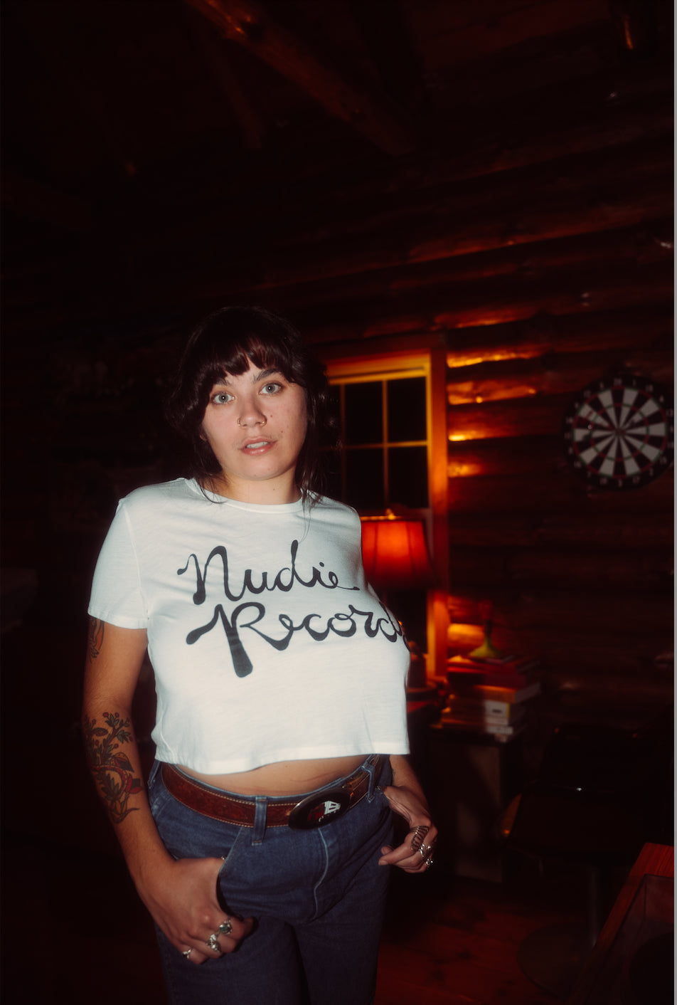 Nudie Records White Crop Top