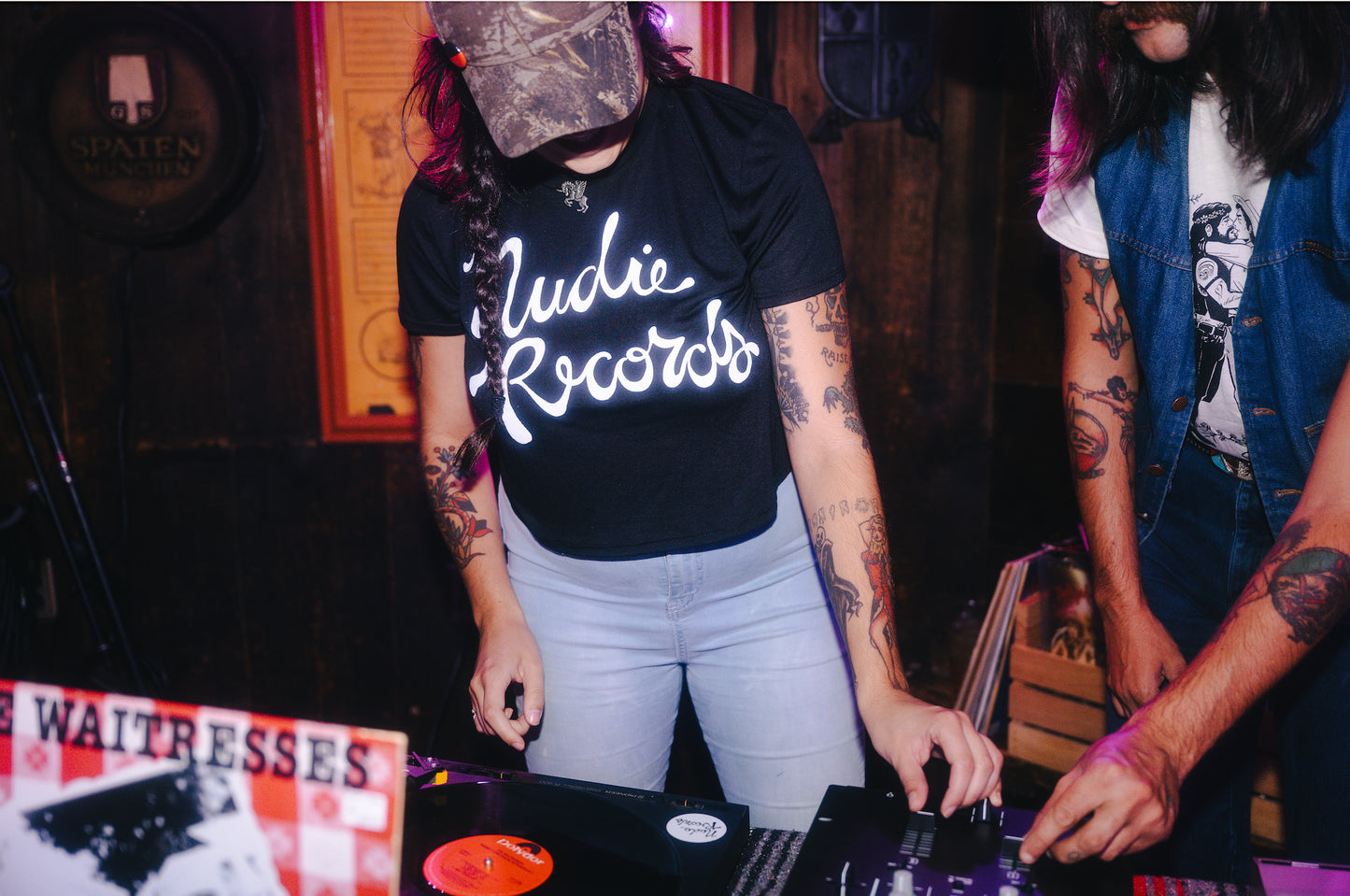 Nudie Records Black Crop Top